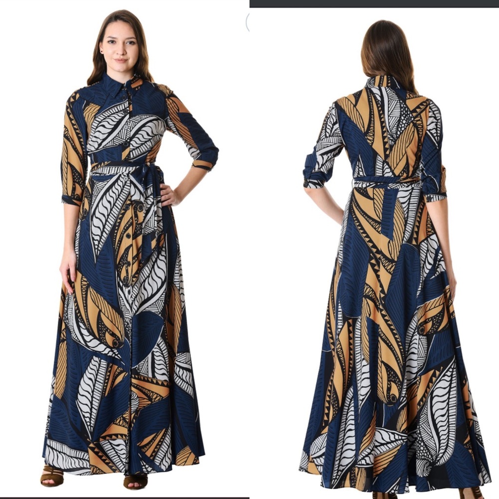 EShakti Wayward Fancies Maxi Shirt Dress
